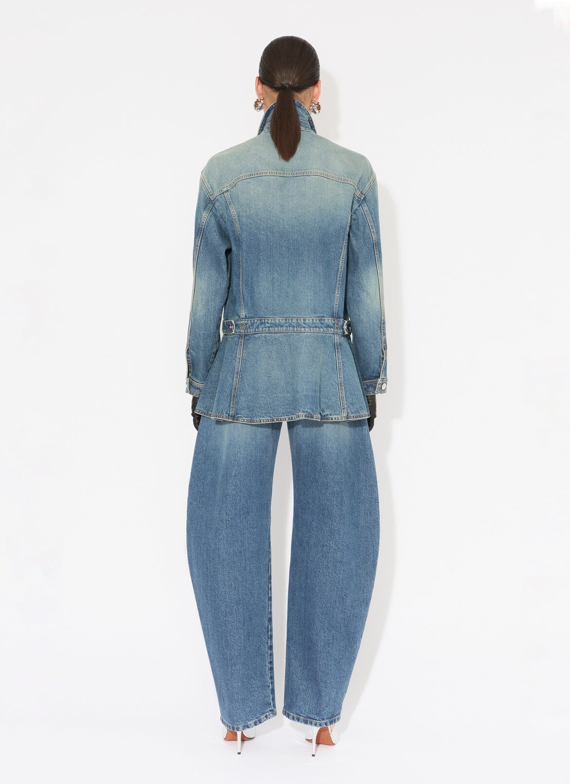 DENIM PEPLUM JACKET ALAÏA BLEU VINTAGE DENIM PEPLUM JACKET